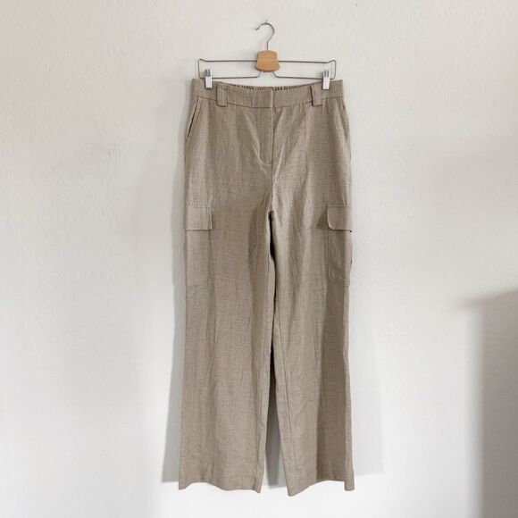 NWOT House of Harlow 1960 Wide Leg Linen Blend Cargo Pants Size 10 - Picture 3 of 8